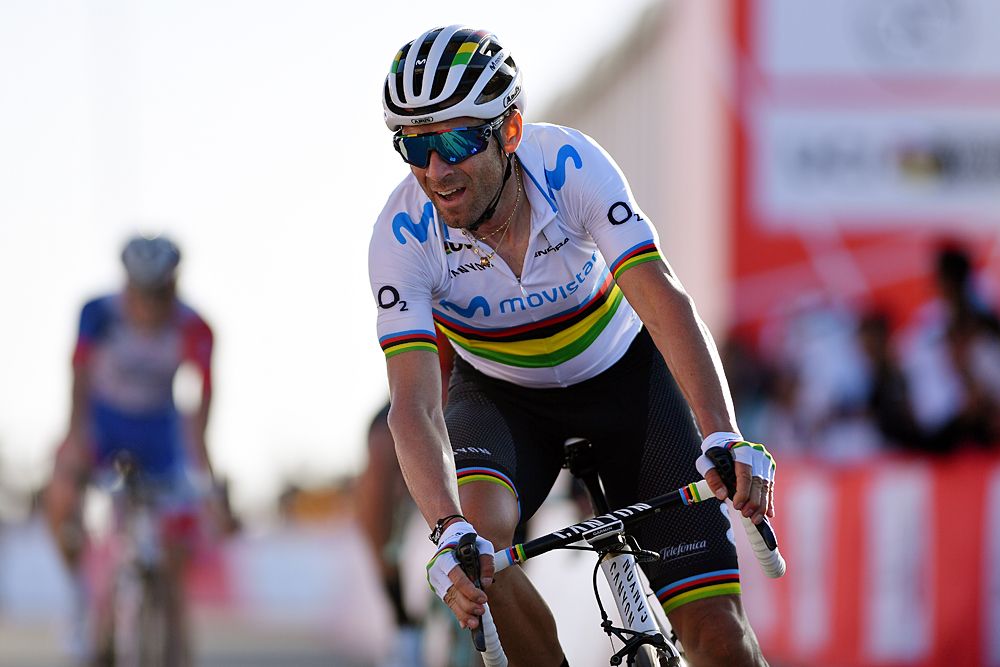 Alejandro Valverde (Movistar) during stage 3 UAE Tour