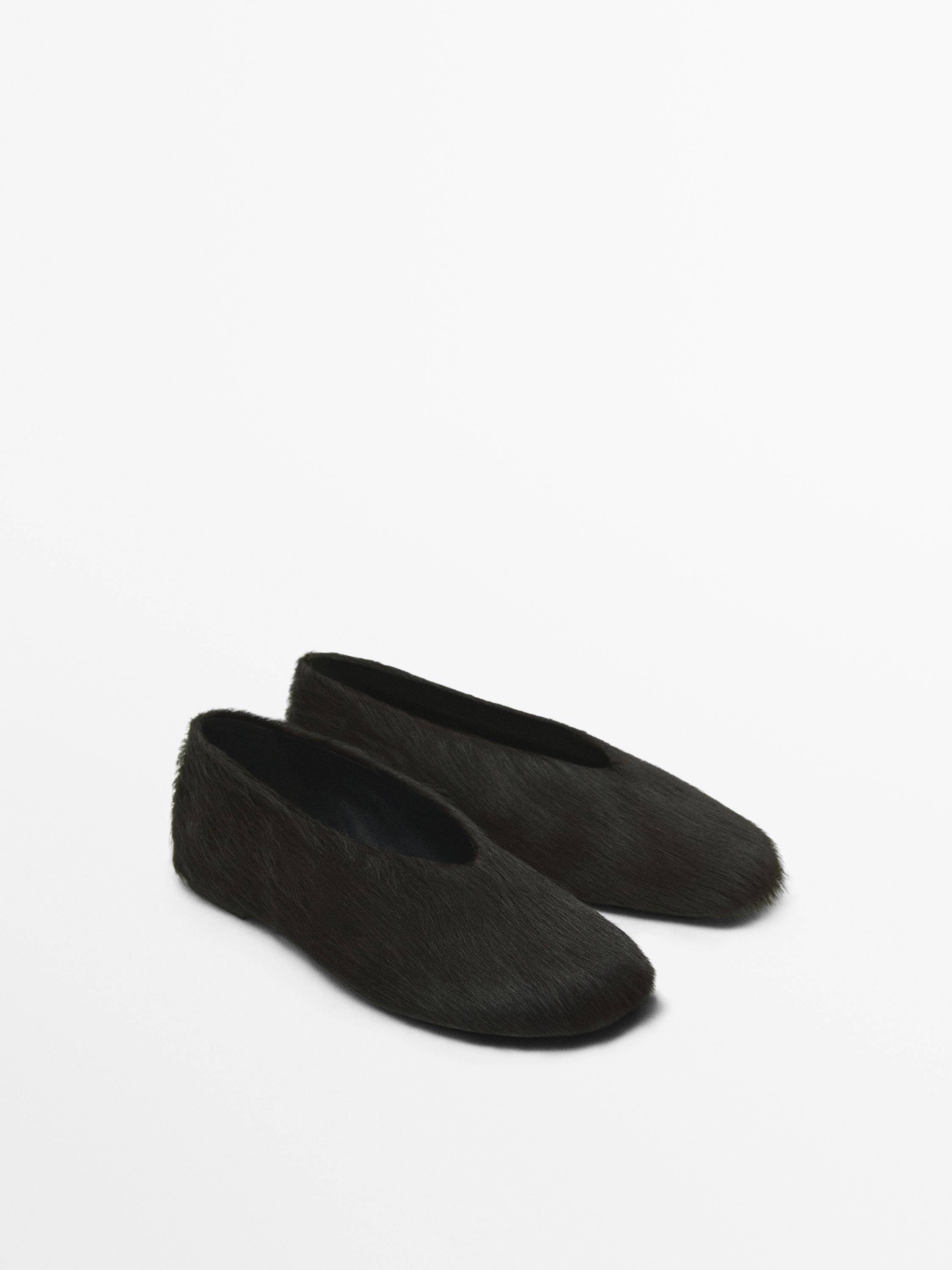 Massimo Dutti, Furskin Ballet Flats