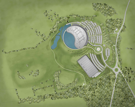 The landscaped grounds