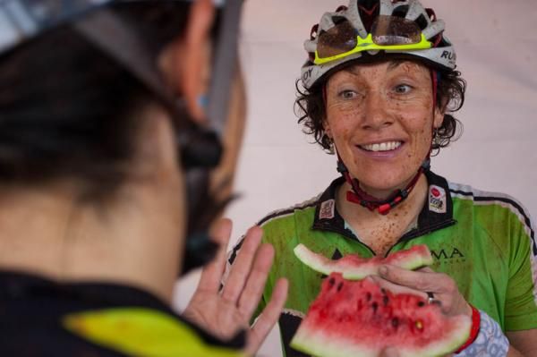 Jennifer Hopkinson-Smith enjoys some watermelon too...