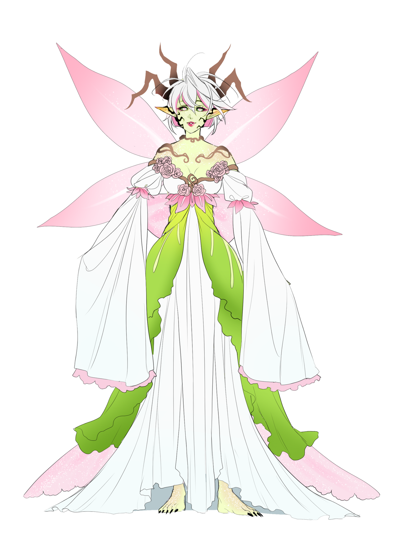 Concept art showin anime design characters for a fantasy video game