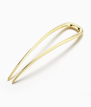 Simple large gold hair clip