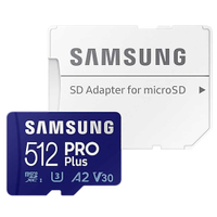 Samsung Pro Plus microSD card (512GB) and adapter: $75 $39 @ Amazon