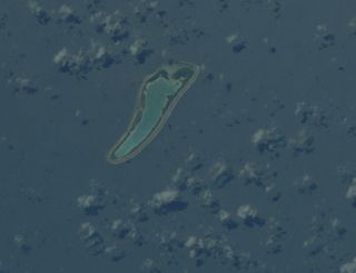 An astronaut image of the Nikumaroro Island in the Pacific Ocean