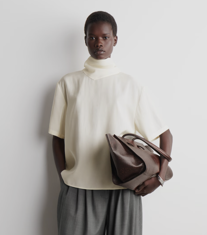 cos, DRAPED SCARF-DETAIL TOP