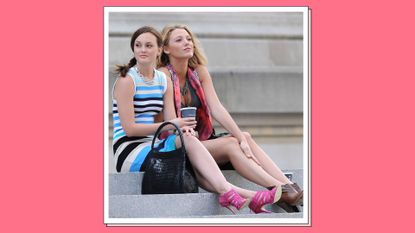 Leighton Meester, Blake Lively on location for GOSSIP GIRL Season Three Shooting in Manhattan, Upper East Side, New York, NY July 13, 2009