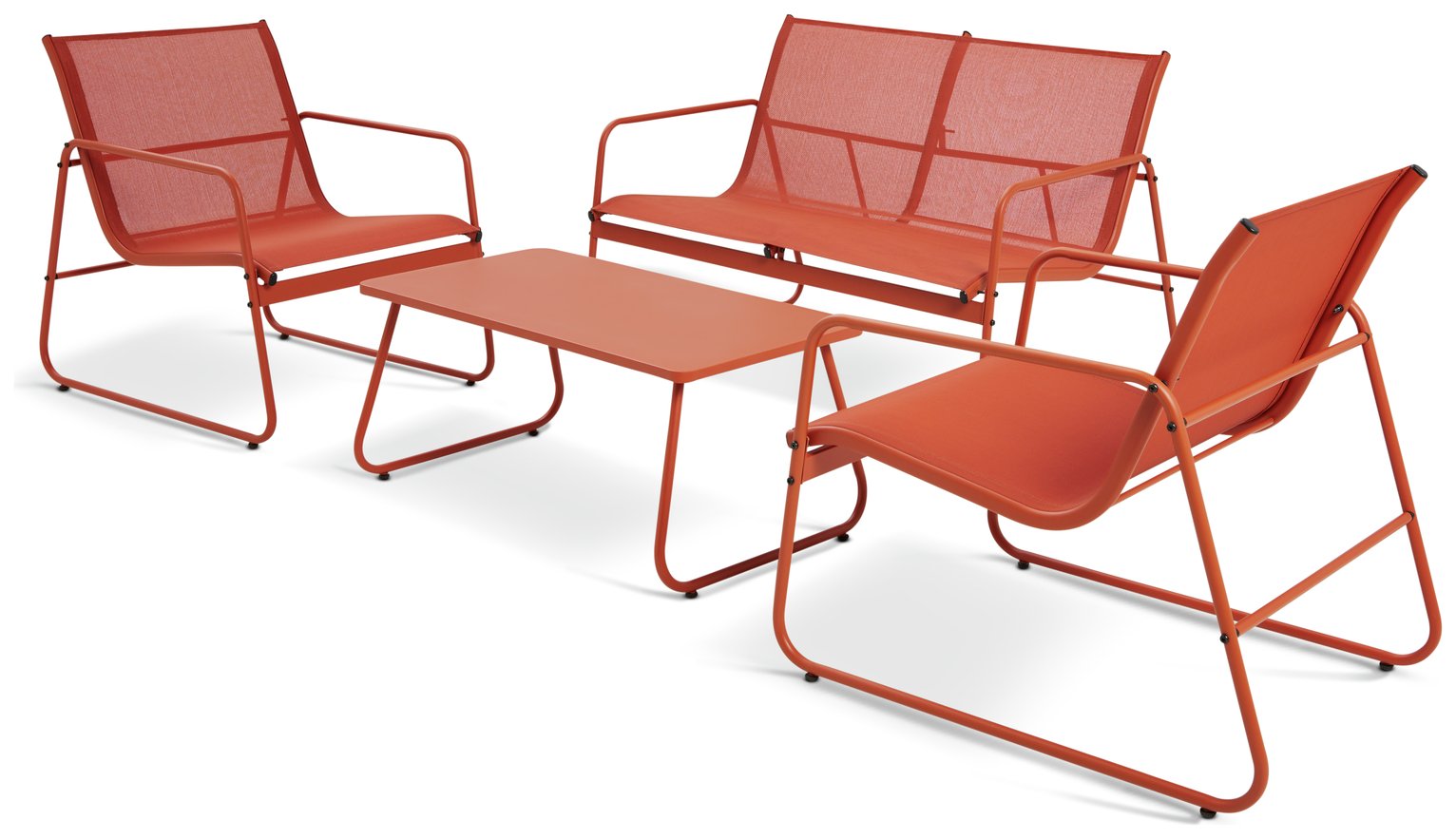 Habitat Cali 4 Seater Metal Patio Set - Orange