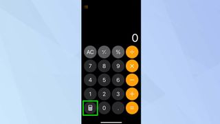 Math Notes button highlighted in Calculator