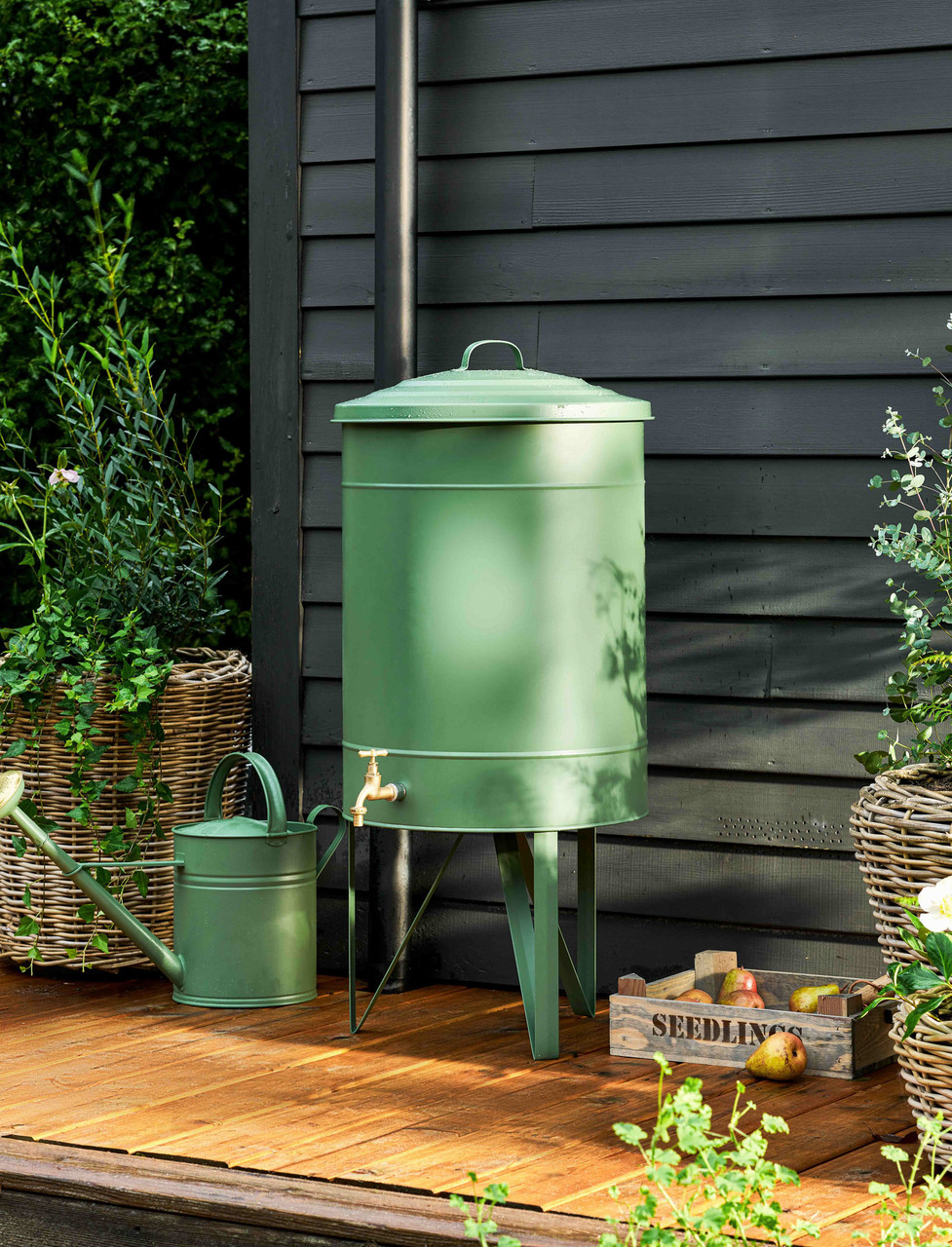Classic Water Butt 100l - Steel, Thistle Green