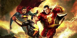 Superman and Shazam fighting Black Adam