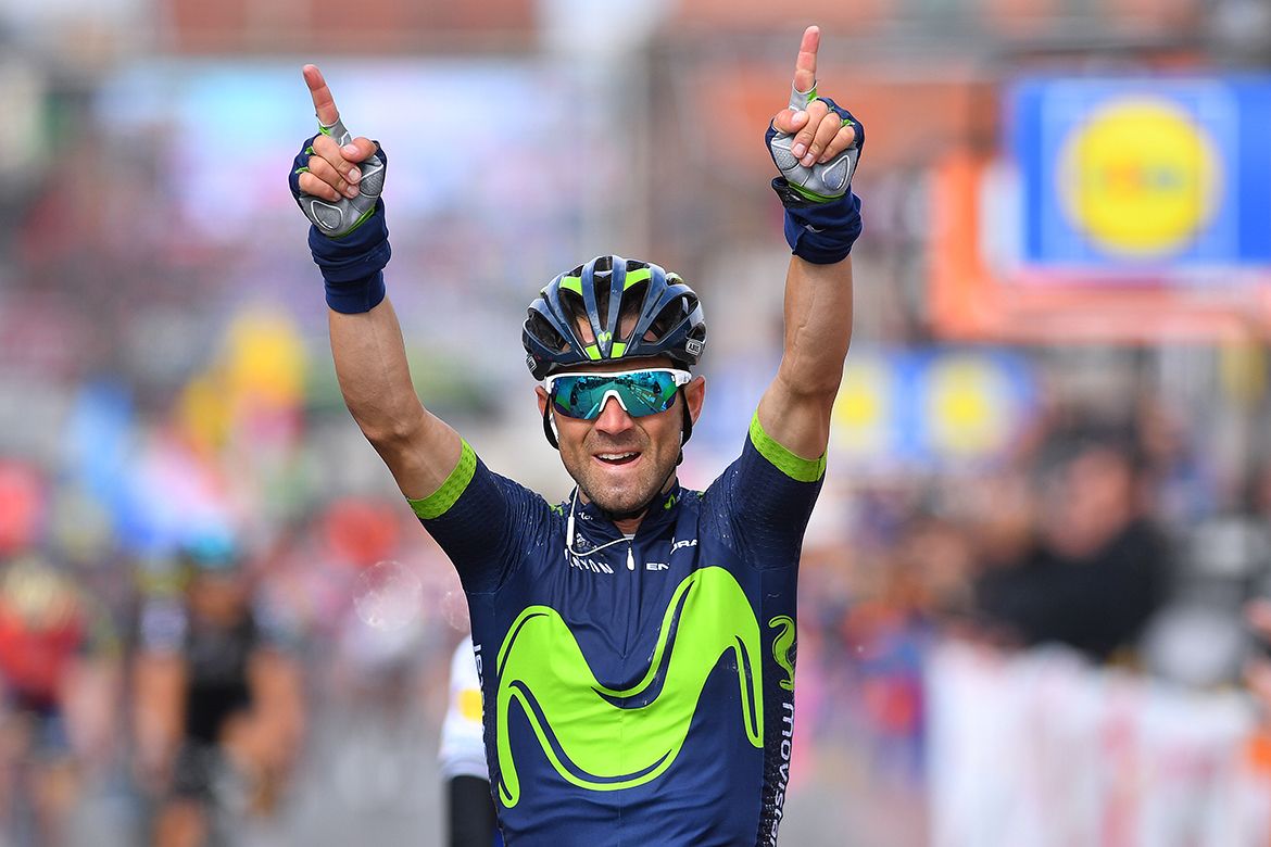 Alejandro Valverde (Movistar) wins the 2017 Li&egrave;ge-Bastogne-Li&egrave;ge