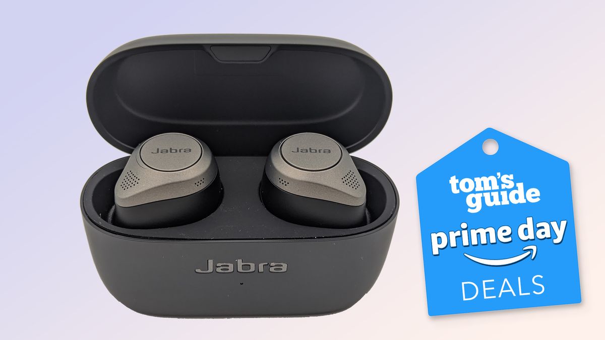 An image of Jabra Elite 85t wireless earbuds on sale for Prime Day