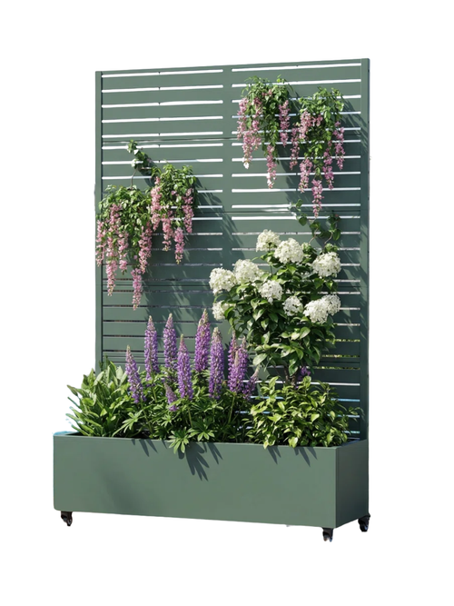 Eulau Metal Planter Box With Wheels