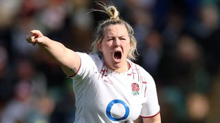 Marlie Packer of England reacts during the TikTok Women's Six Nations match