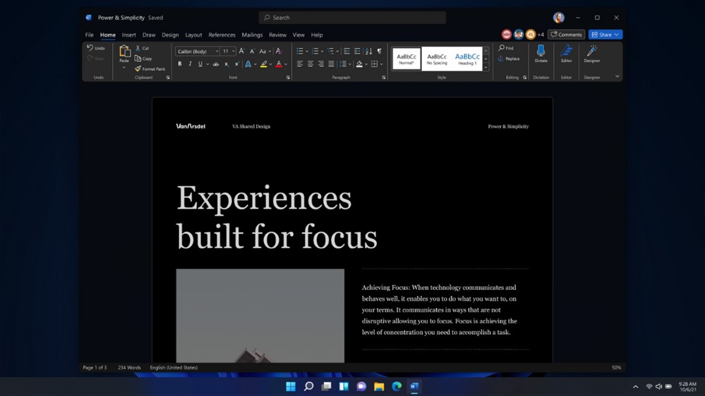 Office Visual Updates with Word Dark Mode