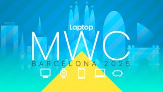 Stylized image showing the skyline of Barcelona, Spain, the location of the Mobile World Congress (MWC) 2025. Image is overlayed with the Laptop Mag branding and several smaller icons representing monitors, smartwatches, smartphones, laptops, and VR headsets. This image is a part of the Laptop Mag MWC 2025 special issue.