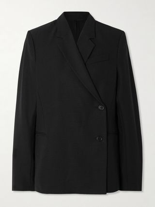 Double-Breasted Recycled Woven Blazer