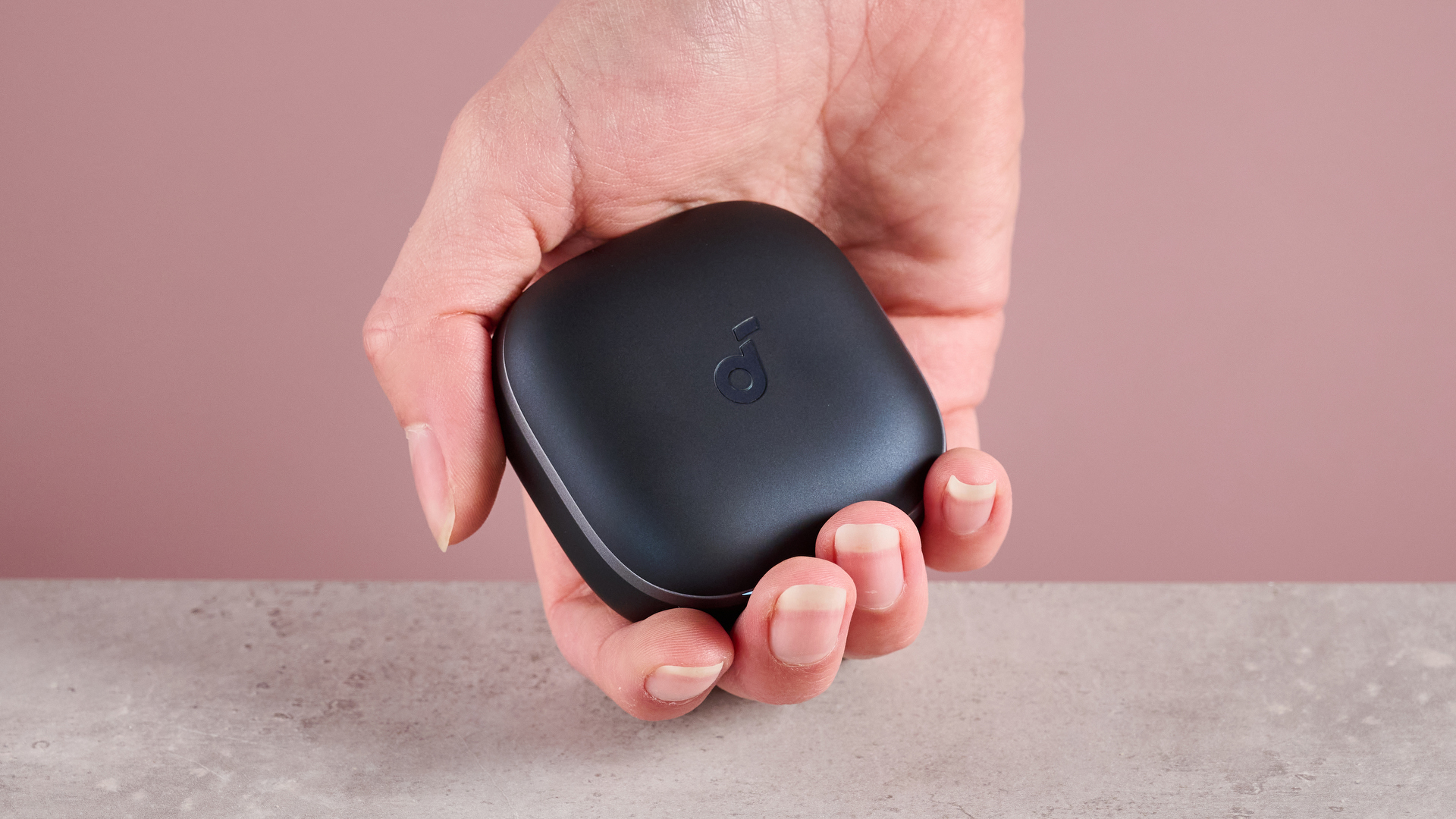 Anker Soundcore Liberty 5 charging case in hand