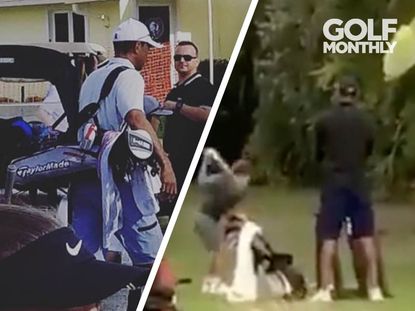Tiger Woods Caddies For His Son Charlie In Junior Competition