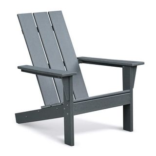 Skypatio Modern Adirondack Chair, Weather Resistant Oversize Plastic Fire Pit Chair,gray