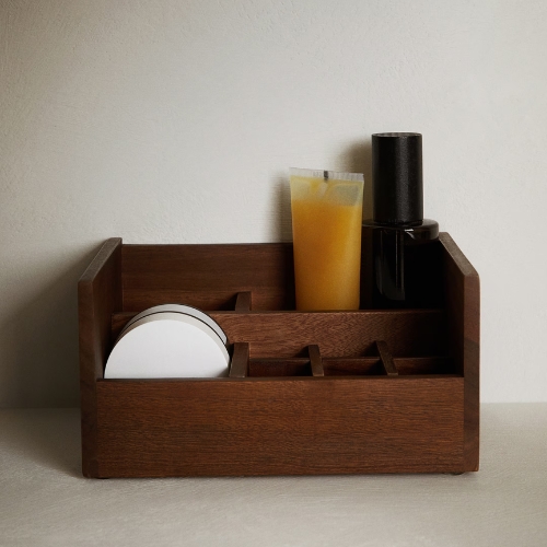 Small Wooden Organiser - Dark Brown