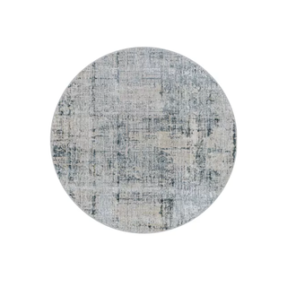 Bloomingdales blue grey round distressed rug