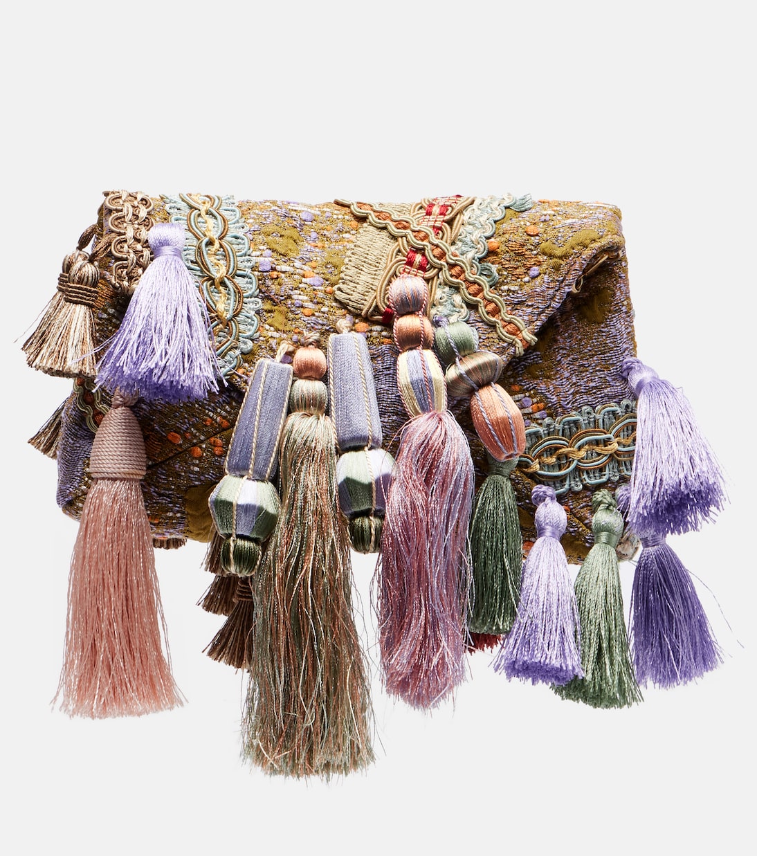 Embellished Jacquard Clutch