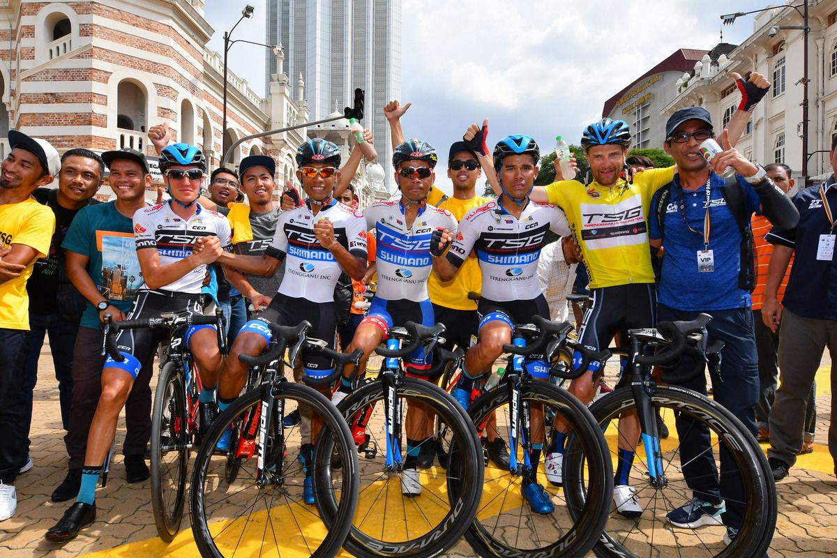 The winning Terengganu team after the final stage of Tour de Langkawi 2018