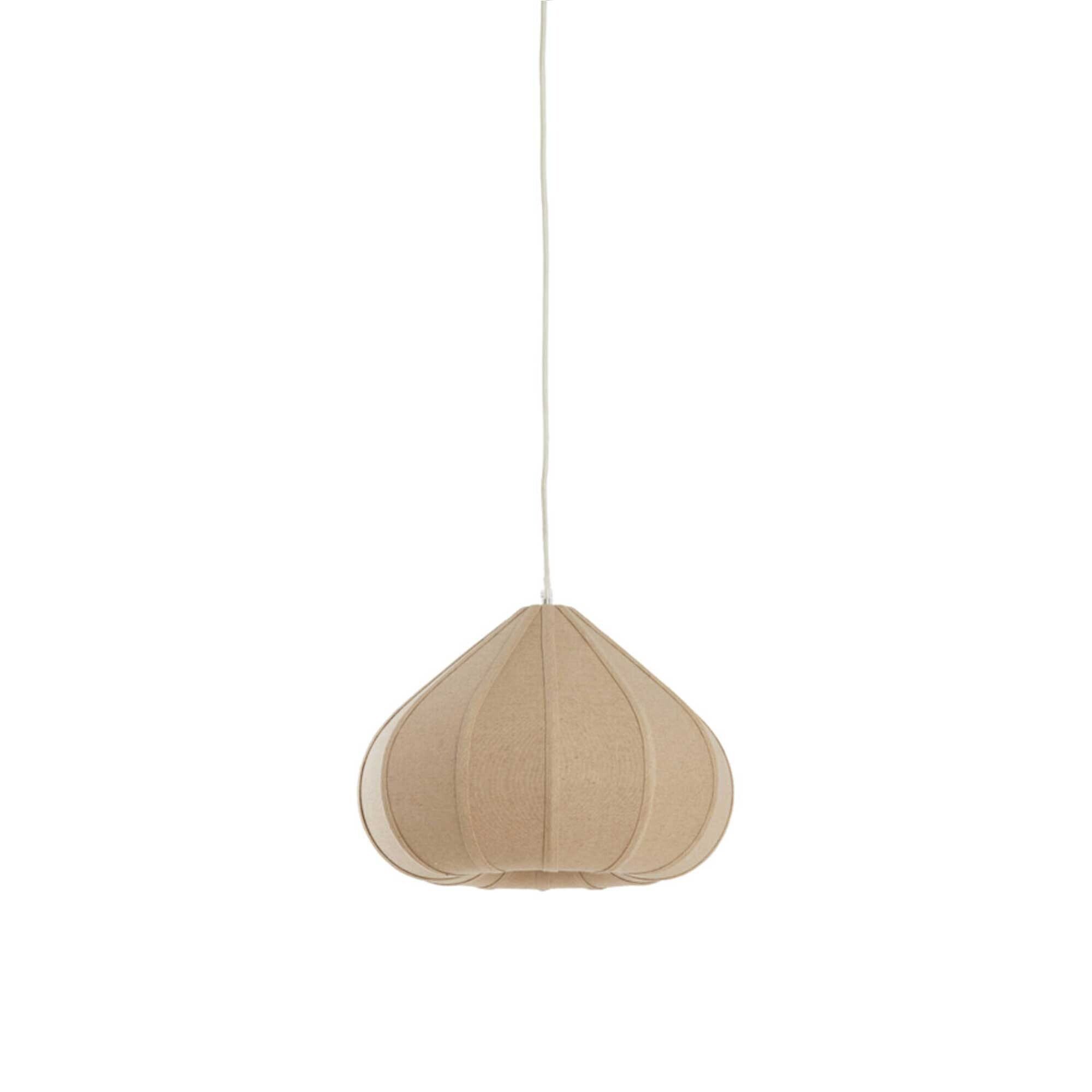 Natural Curved Linen Pendant Light