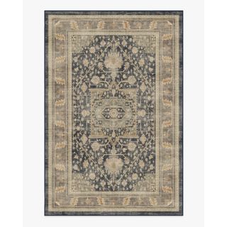 neutral rug with vintage pattern