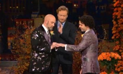 Conan O'Brien officiates a same-sex marriage