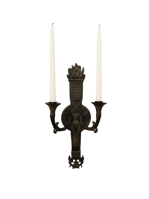 Bronze Torch Candle Sconce