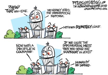 Political Cartoon U.S. Congress vote immigration reform