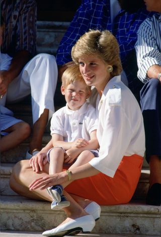 Princess Diana Sitting With Young Prince Harry