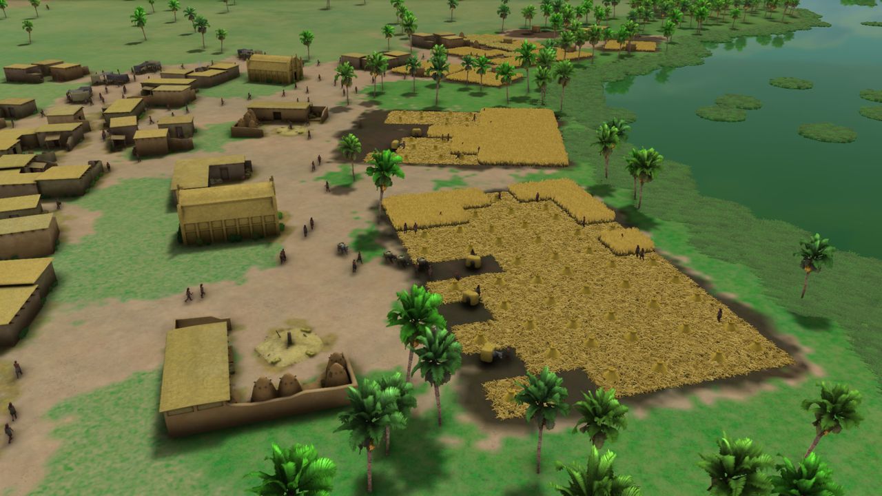 An image of an ancient city from the game Sumerians.