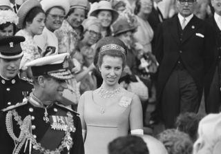 Members of the British Royal Family, from left: Prince Charles, Prince Philip and Princess Anne during a royal tour of Commonwealth nations, 1970