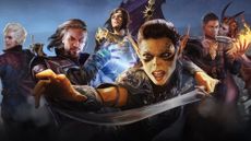 Baldur's Gate 3 official artwork showing Astarion, Showdowheart, Gale, and Tieflings