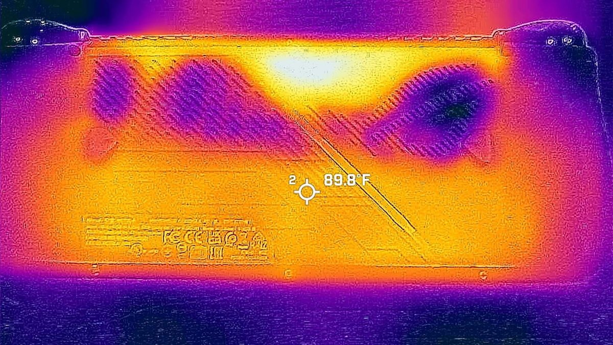 ROG Ally X thermals: Back center.