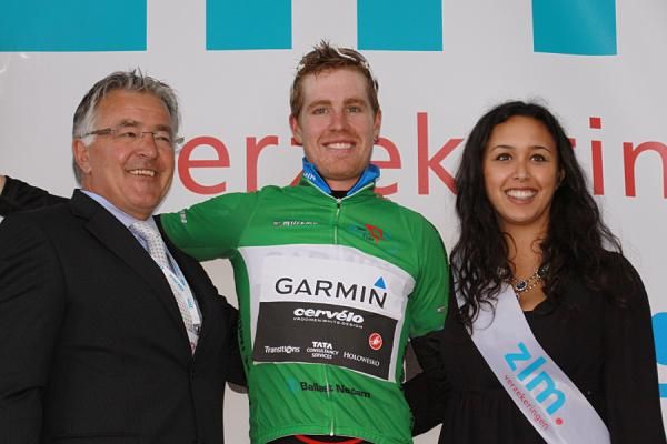 Tyler Farrar (Garmin-Cervelo) donned the points classification jersey