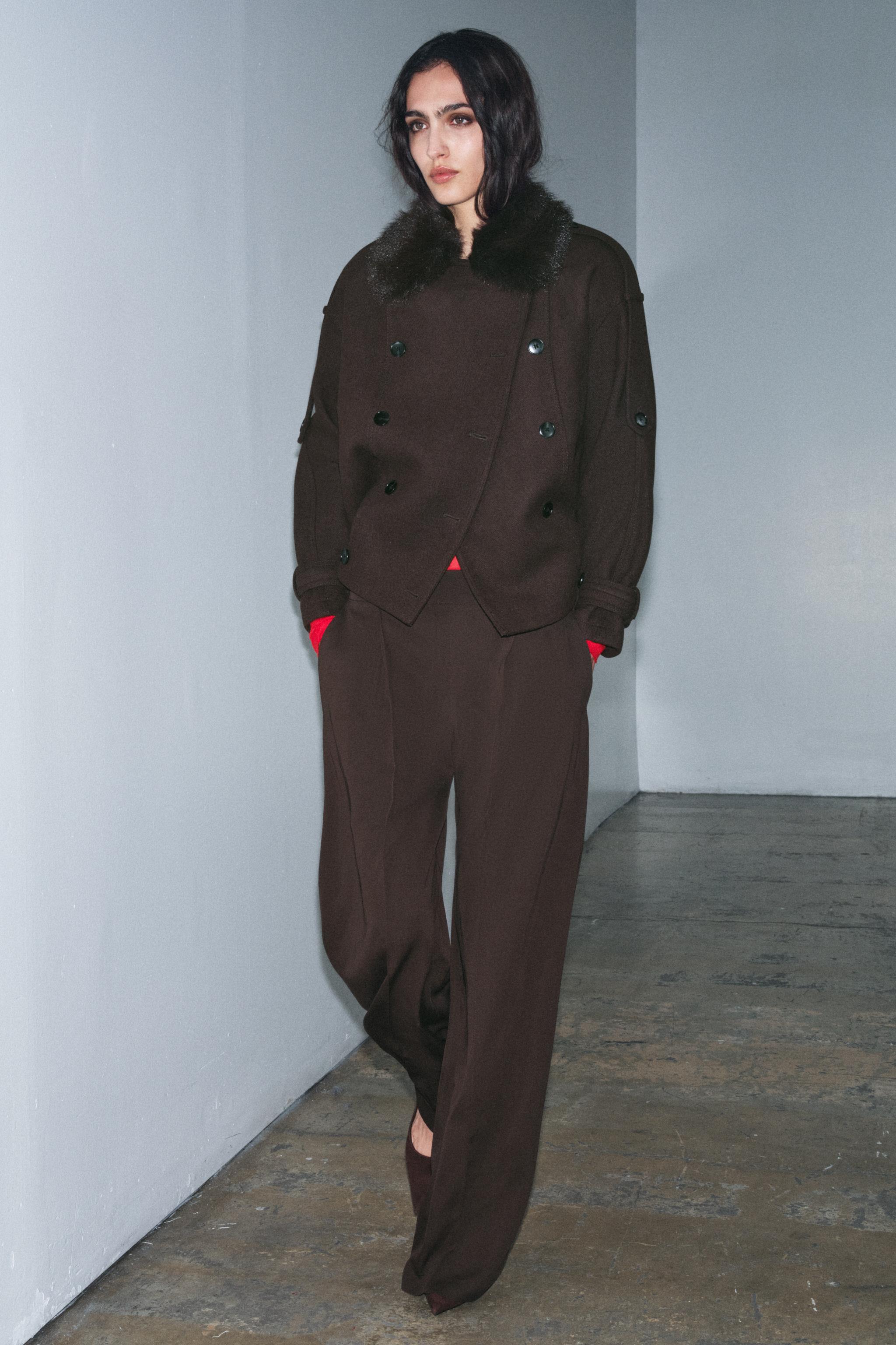 Zw Collection Loose-Fitting Darted Trousers