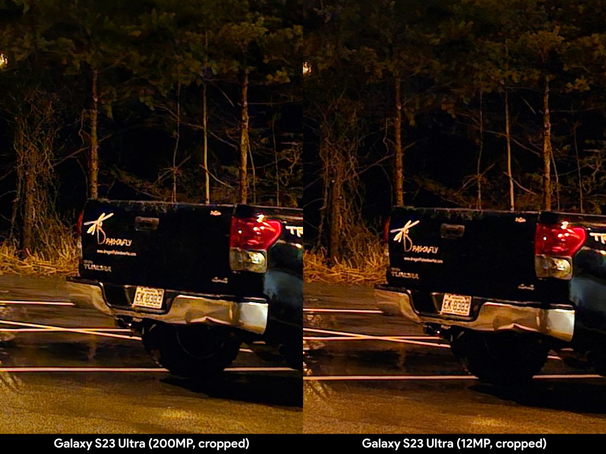 Comparing the default 12.5 MP resolution and the new 200 MP resolution photos on the Samsung Galaxy S23 Ultra