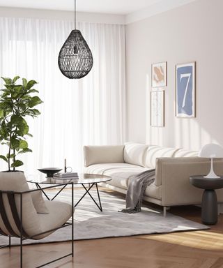 rattan pendant light in living room
