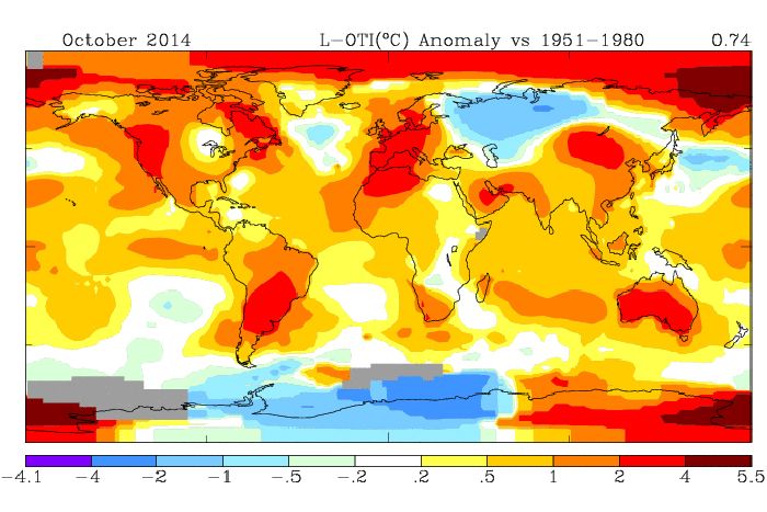 Global temperature anomalies graph