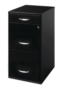 Space Solutions 3-Drawer File Cabinet with Pencil Drawer, black