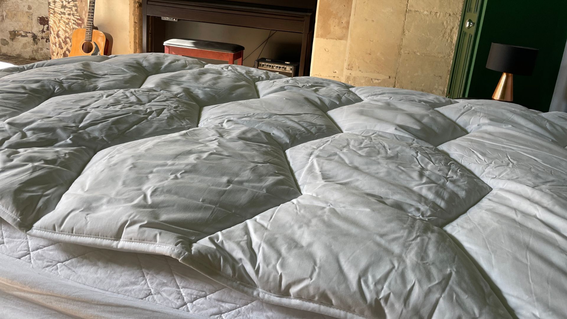 The White Company Hypoallergenic Topper from the side