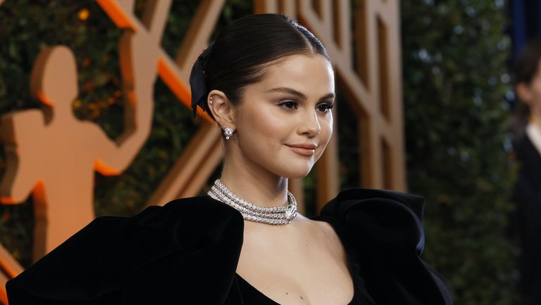 Selena Gomez attends the 28th Annual Screen Actors Guild Awards at Barker Hangar on February 27, 2022 in Santa Monica, California. 