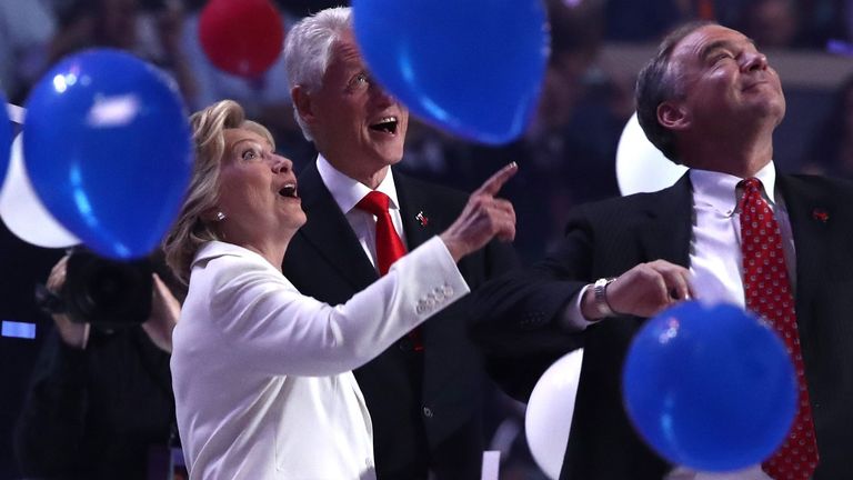 Bill & Hillary Clinton with Balloons