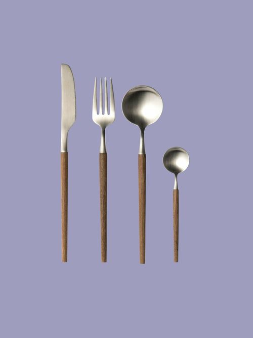 Emako Stainless Steel and Maple Wood 16-Piece Cutlery Set
