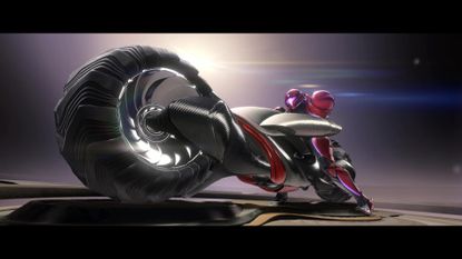 Samus rides the Viola bike in Metroid Prime 4