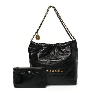 Chanel Shiny Calfskin Quilted Small Chanel 22 Black